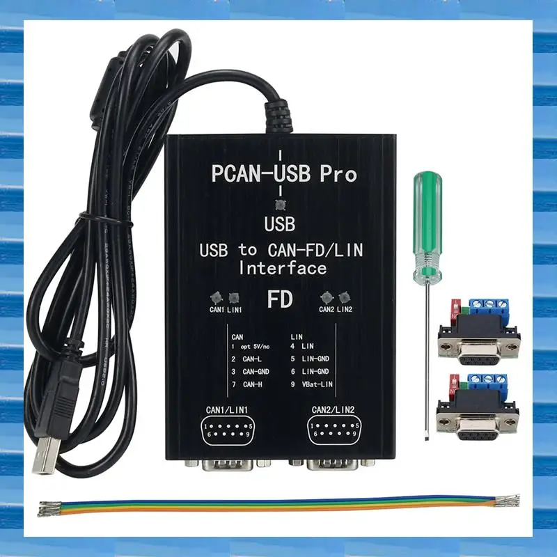 

AT53 PCAN-USB Pro PCAN FD PRO 12Mbit/S USB To CAN Adapter 2CH CAN FD Compatible With IPEH-004061 For PEAK Durable Easy Install