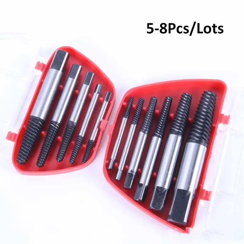 

5-8Pcs Set Damaged Screws Extractor Center Drill Bits Guide Set Broken Damaged Bolt Remover Speed Easy Set