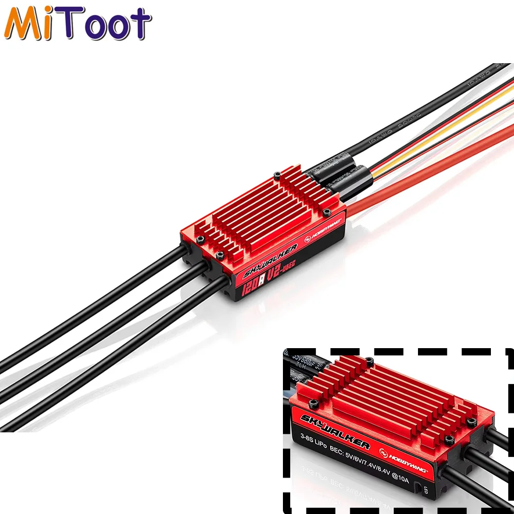 Hobbywing SkyWalker 120A V2 UBEC Brushless ESC with Backpropulsion Electric Adjustment For Aircraft Models