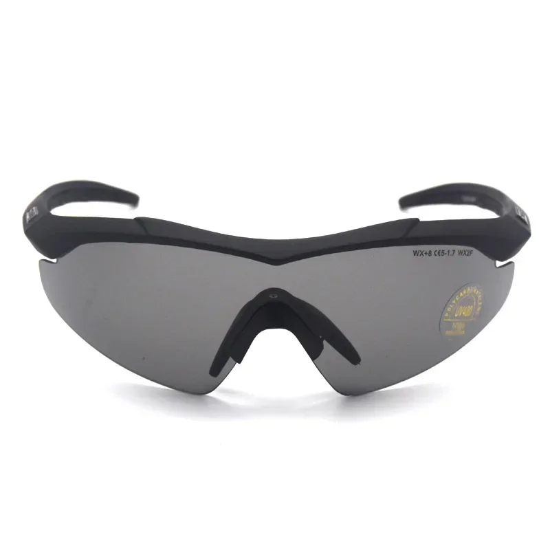 Half Frame Protective Eye Cycling Sunglasses, CS Shooting, 3 Lens Set, Military Fan, Tactical, 0 Degree Riding Glasses Equipment