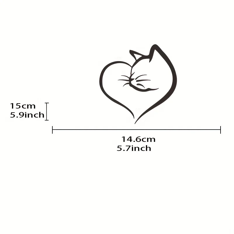 Cats And Hearts Car Sticker PVC Reflective Auto Exterior Decoration Accessories Creativity Stickers For Car Waterproof