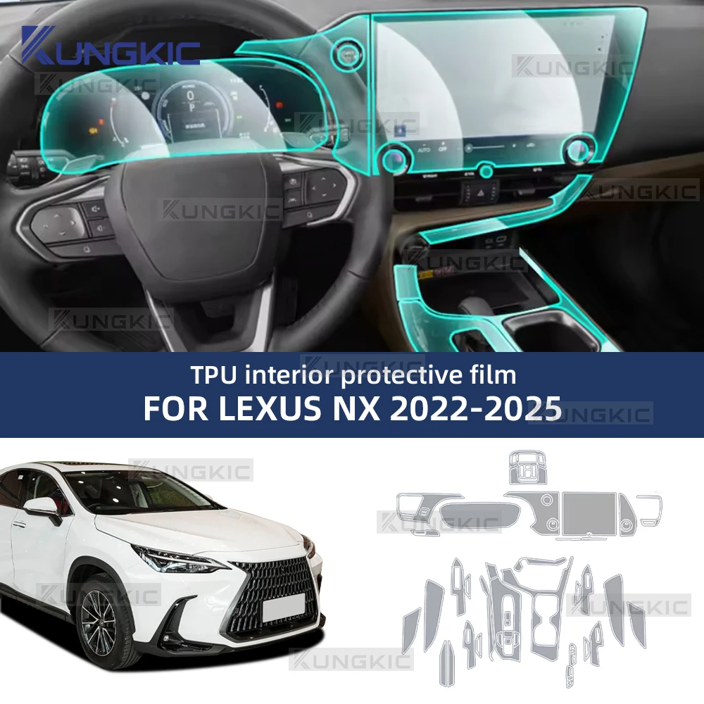 

Для LEXUS NX 2022-2025 2024, прозрачная пленка из ТПУ для салона автомобиля, центральная консоль, приборная панель, навигационная защитная наклейка
