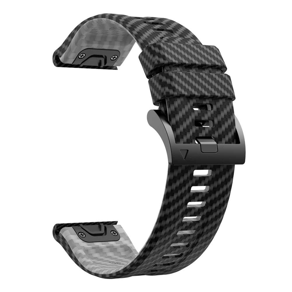 QuickFit 22mm 26mm siliconen band met carbon fiber textuur voor Garmin Fenix 8 Epix Pro Gen 2 47mm 51mm/Fenix 7X 6X 5X Plus horlogeband