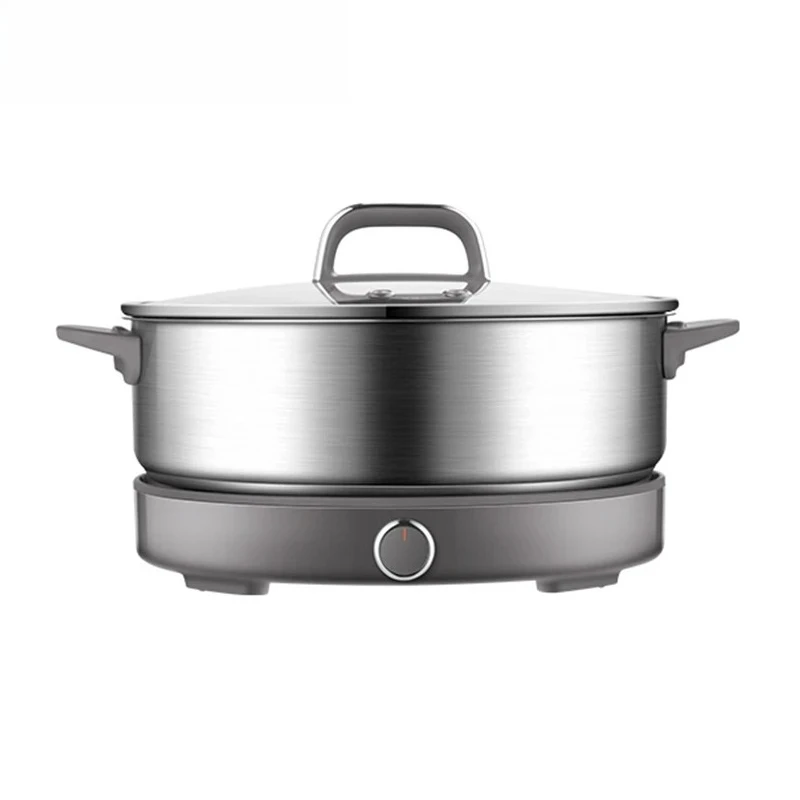 6L Split Electric Hot Pot Stainless Steel 30cm Divided Hot Pots Fondue Chinese Soup Hotpots Induction Cooker Cooking Pot