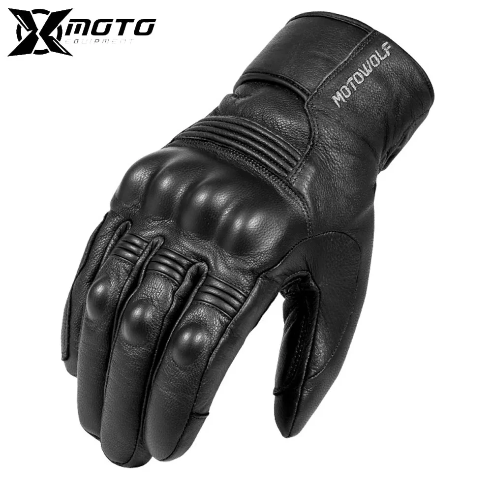 Genuine Leather Drop Proof Vintage Knight Gloves Motorbike Riding Outdoor Breathable Gloves New Motorbike Gloves