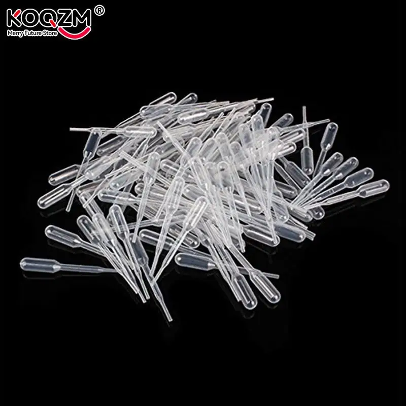 100 Pcs/lot 2ml Plastic Disposable Graduated Transfer Pipettes Eye Dropper Set For Lab Supplies for School Drop Shipping