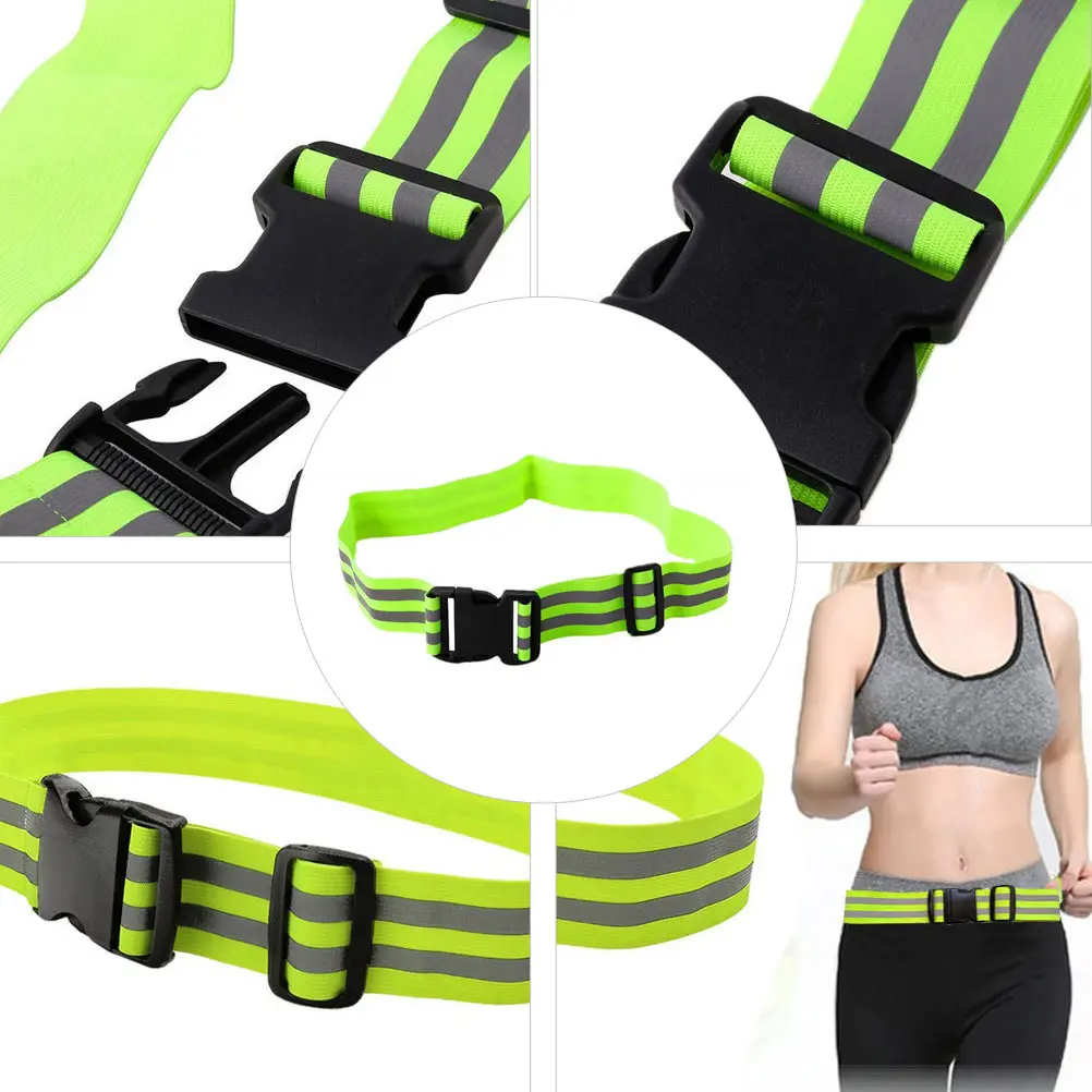 

2Pcs Elastic Polyester Reflective Belts High Visibility Adjustable Straps for Night Running Hiking Cycling Suitable Gift Parents