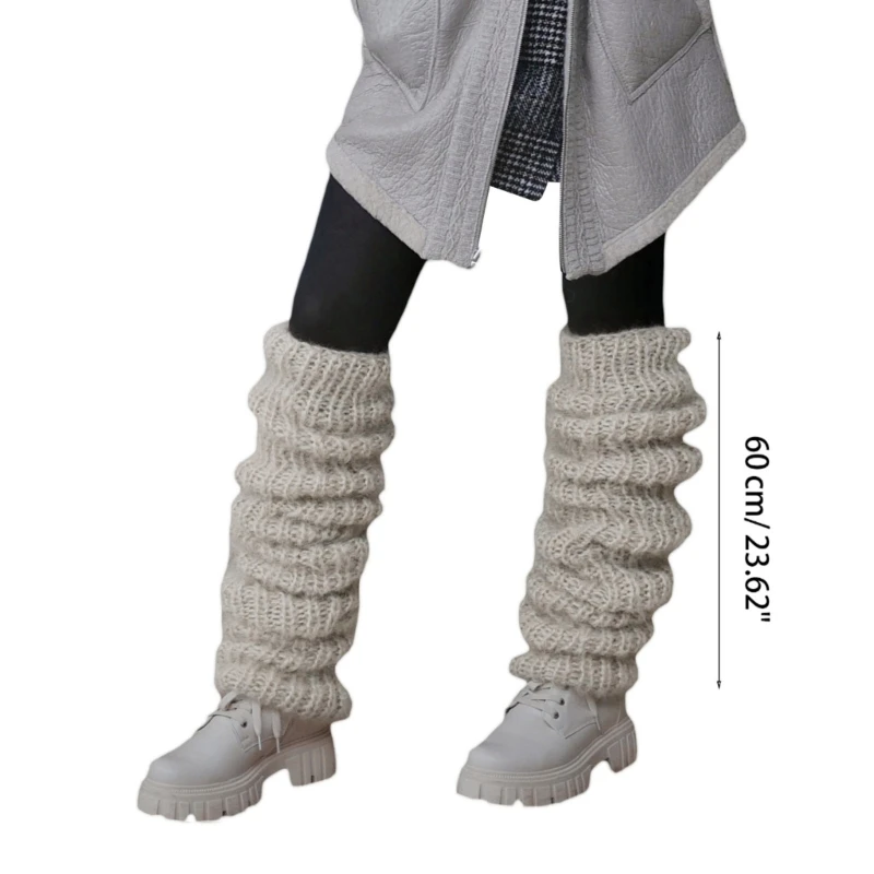 Femmes Vintage Crochet tricoté fourrure Mohair jambières hiver longues bottes chaussettes bas pour décontracté fête danse Sports