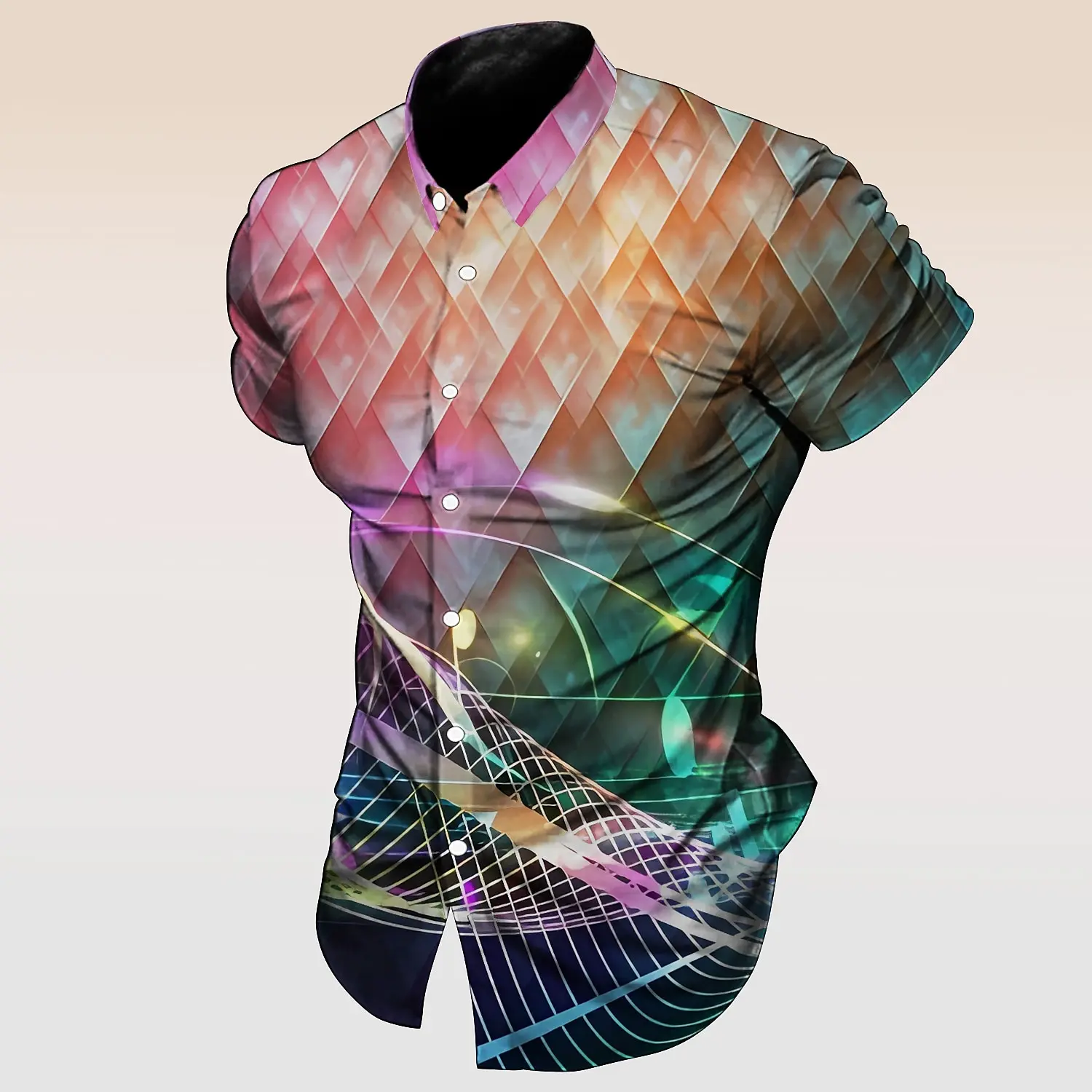 Men's Shirt Graphic Print Music Notes Pano Key Print Short Sleeve Button Print Clothing Fashion Men's Open Lapel Top