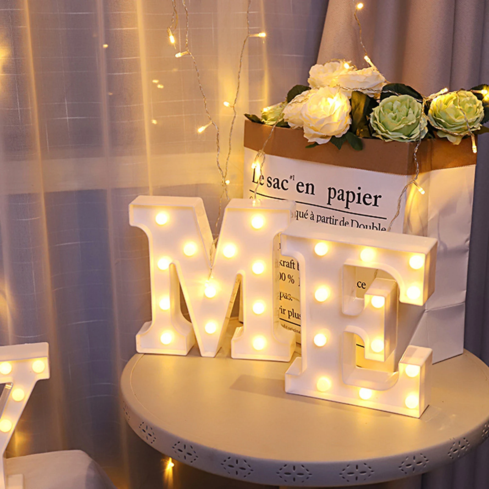 Wedding Decorative 26 Alphabet Name Letter LED Lights Luminous Number Lamp Romantic Theme Home Party Bedroom Decor Night Light