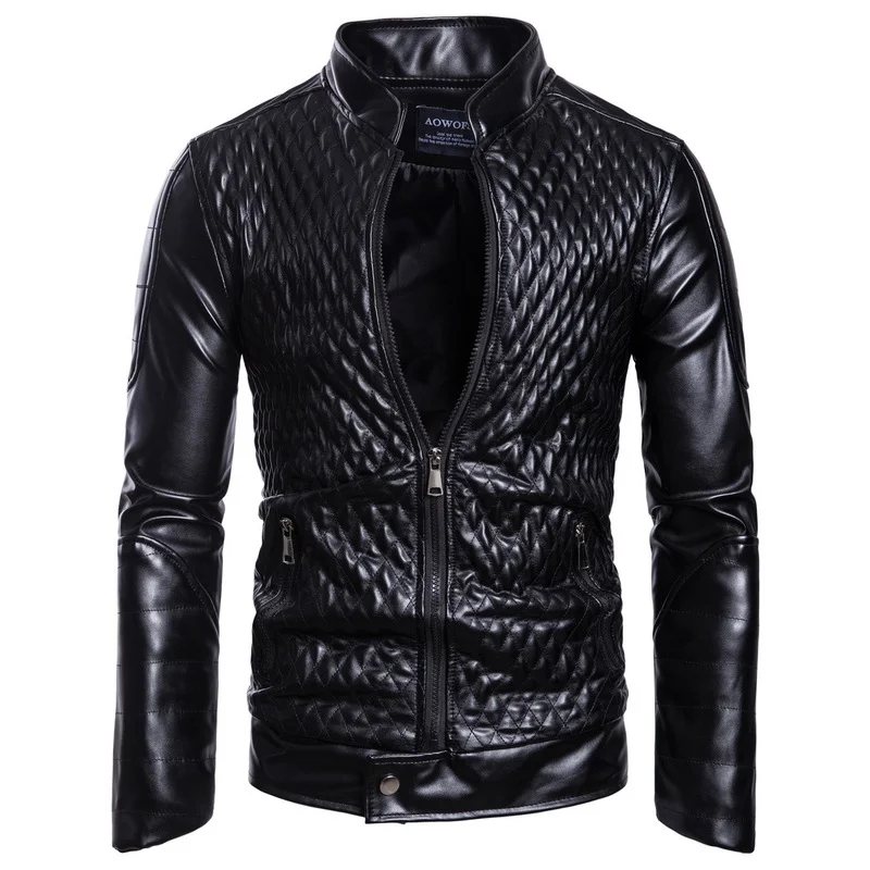 

Men's Leather Clothing 2022 New Fashion Casual Outdoor Trend Locomotive Pure Color High Quality Comfortable Coat Leather Jacket