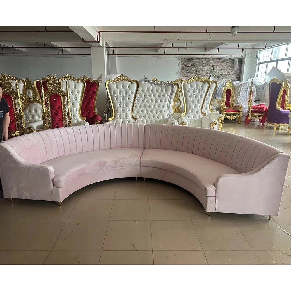 Nordic Style Luxury Pink Velvet Fabric Upholstery Chaise Lounge Living Room Furniture Sofa