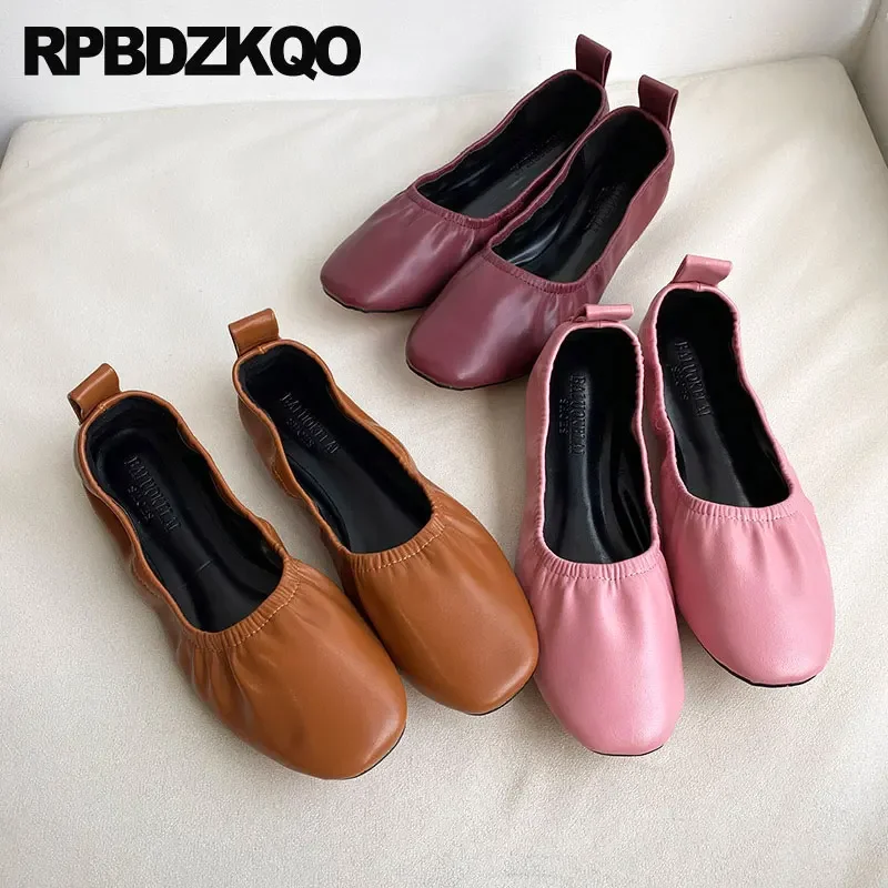 11 Shoes Big Size Pink Women Silver Large Ballerina 10 Work Metallic Slip On Glove Gold Foldable Ballet Flats Ladies Round Toe