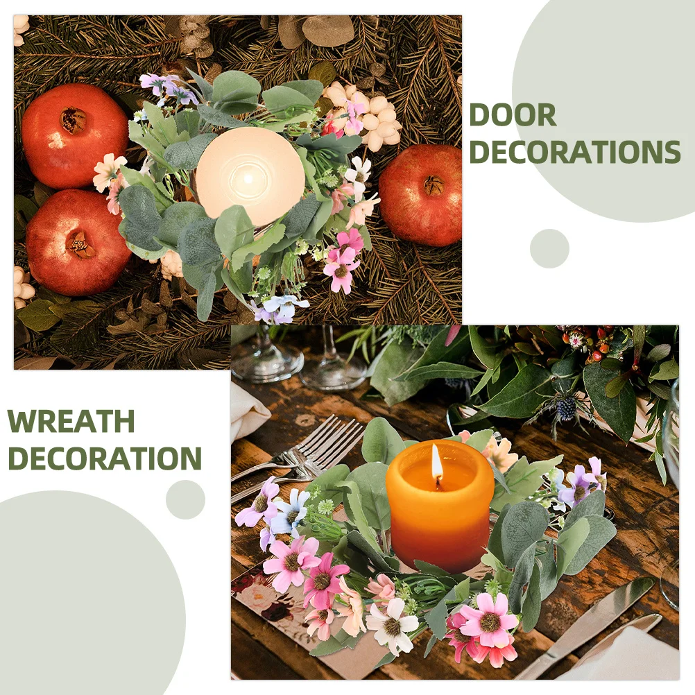 

Small Daisy Wreath Greenery Wreaths for Centerpieces Farmhouse Front Door Eucalyptus Flower Garland