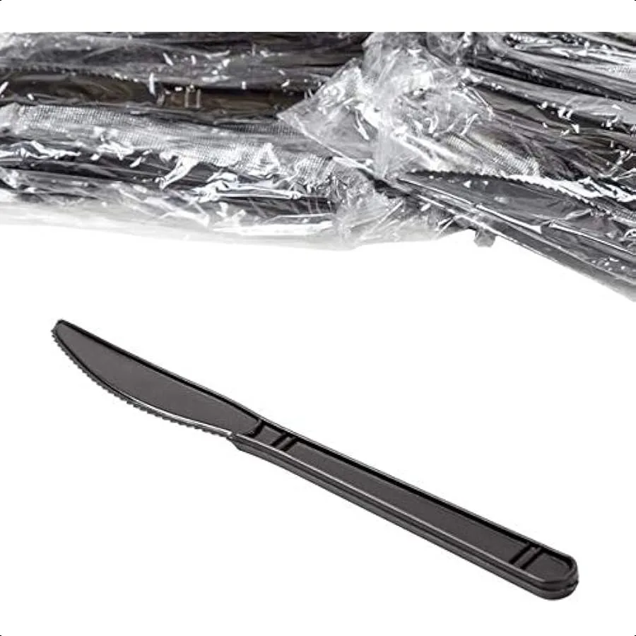 

Individually Wrapped Heavy Weight Plastic Knife 100 Black Knife …