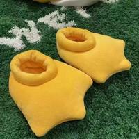 1 Pair Duck Feet Plush Slippers Unisex Cartoon Cotton Shoes Keep Warm Non Slip Soles Ultra Soft Birthday Christmas Gift Cold Wea