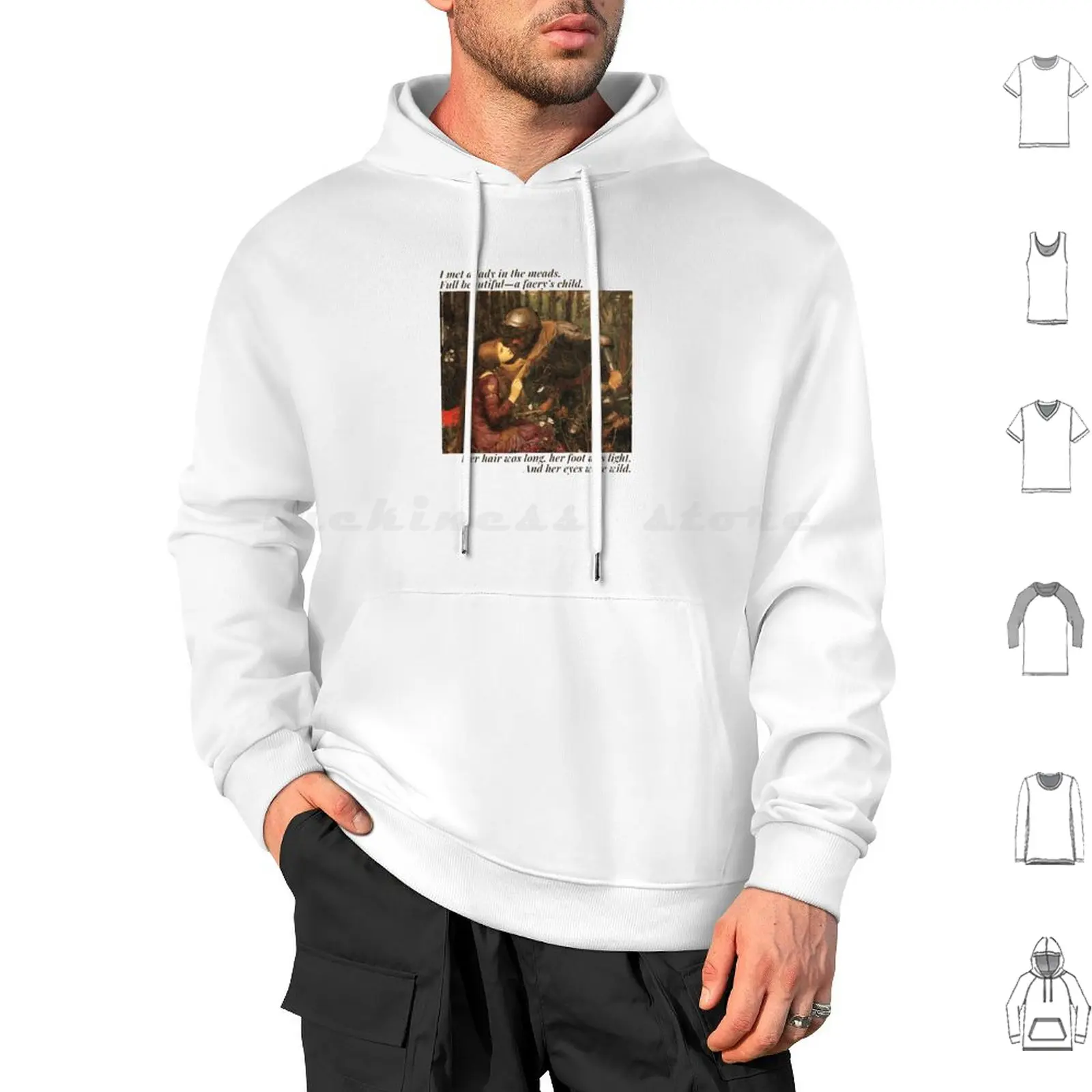 La Belle Dame Sans ; Poem By John Keats Hoodie cotton Long Sleeve John Keats William Waterhouse Romanticism Pre Poet Artist La