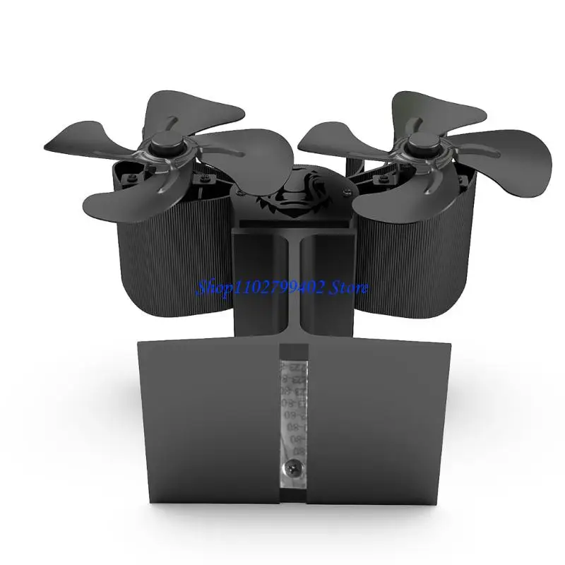 547F Heat Powered Stove Fan No Battery Required Double Head Fireplaces Fan Enduring