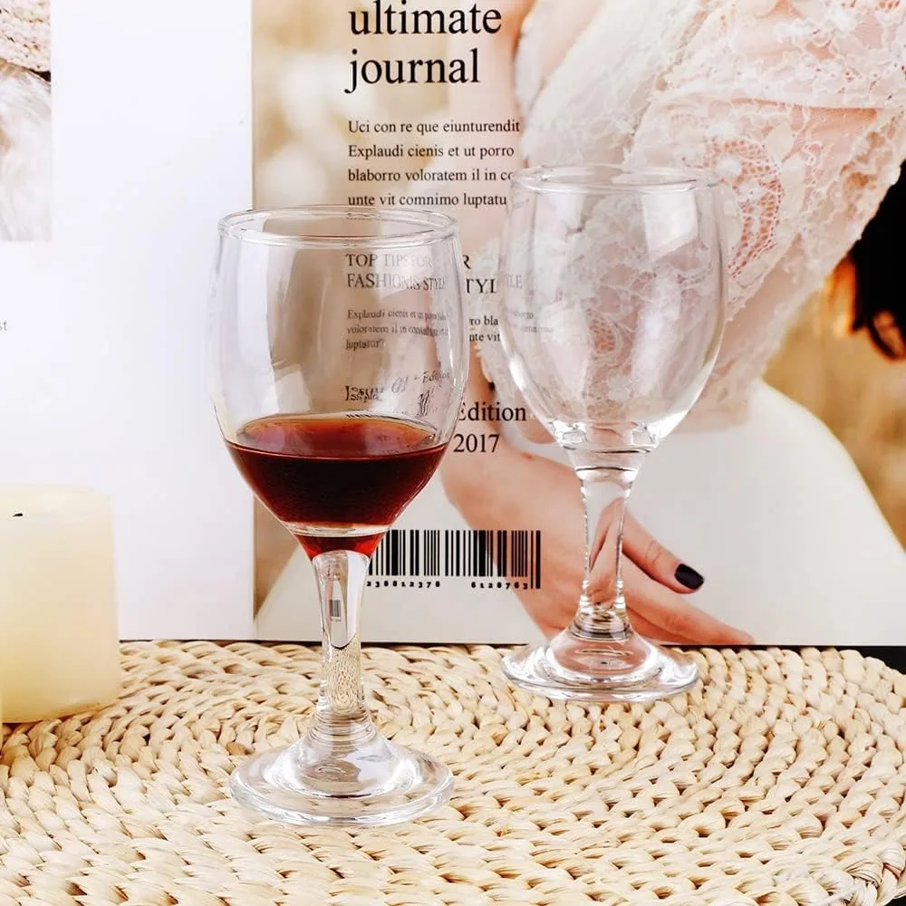 Набор из 24 классических маленьких бокалов для красного вина — высота 5,6 дюйма, емкость 120 мл, прочные прозрачные белые бессвинцовые стеклянные стаканчики для вечеринок