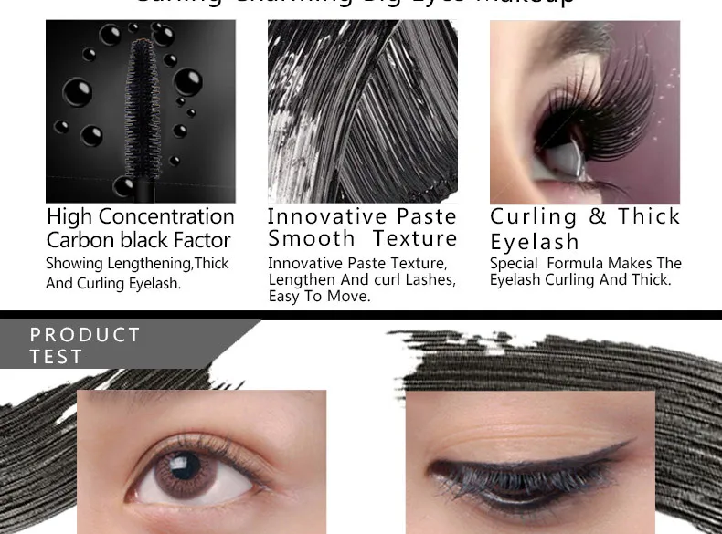 Mascara Wimper Langdurige Natuurlijke Waterdichte Zwarte Professionele Wimper Kwast Krullen Dikker Verlengen Oog Cosmetica Make-Up