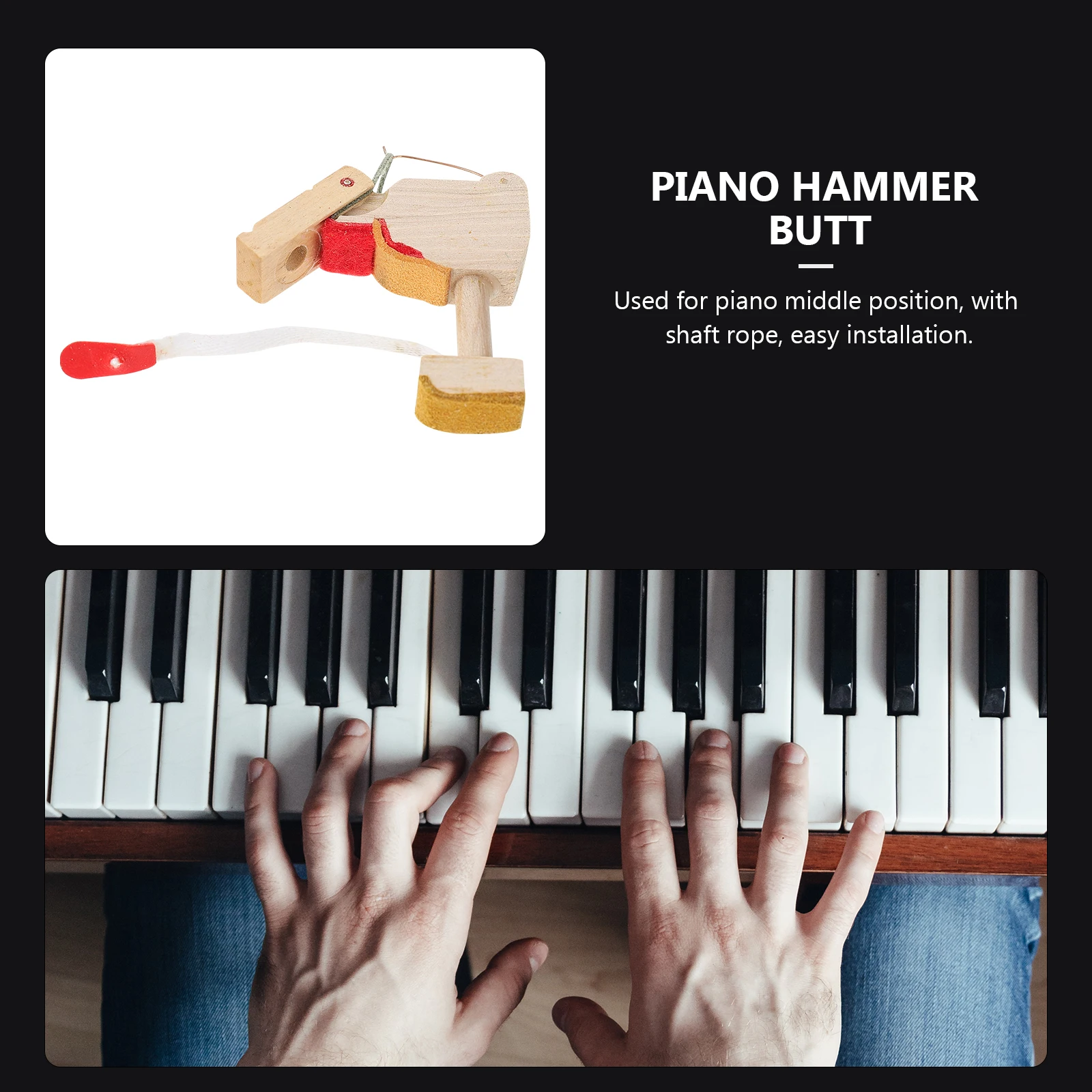 

2pcs Hammer Butt Vertical Piano Compact Smooth Wooden Flange Upright Keyboard Repair Parts Piano Whippen Accessories Musical