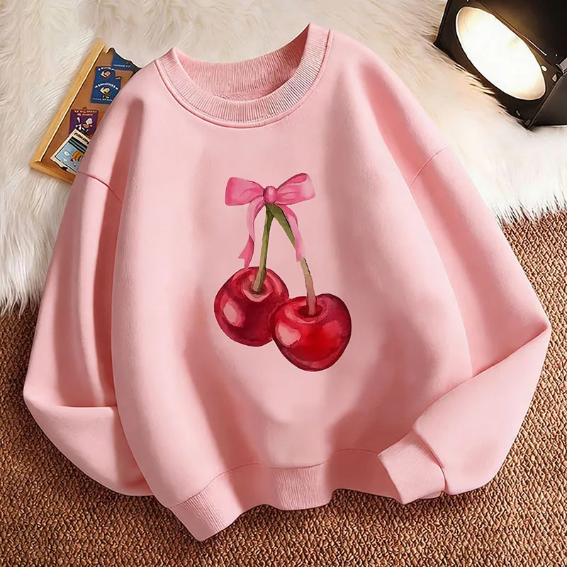 

Pullover Y2k Fashion Cherry Hoodie Girls Children's Sweatshirt Hoody for Boys Girls Casual Hoodies Comfortable Clothes