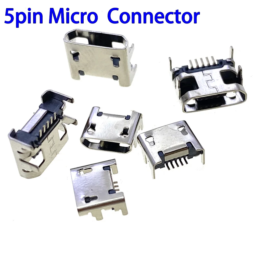 

10/20/50 Micro USB 5-pin female USB socket 7.2 flat four pin socket mini USB connector