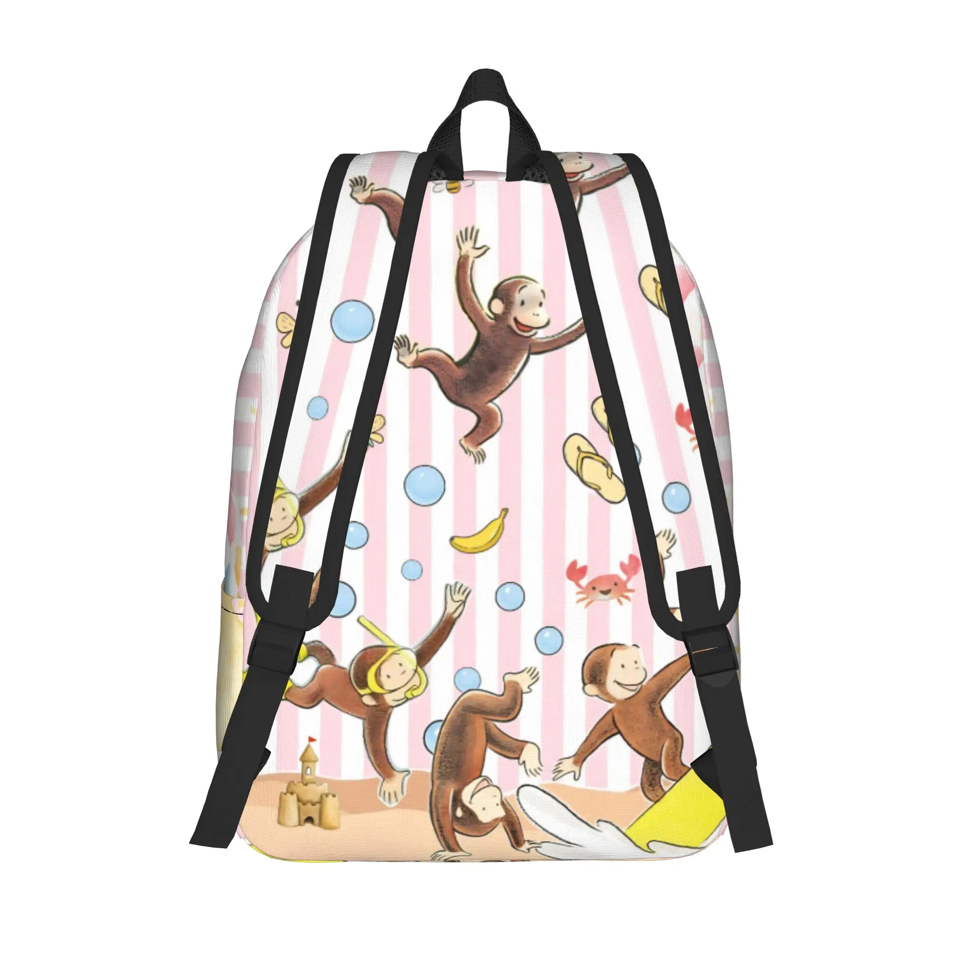 Curious Monkey Georges Cartoon Backpack for Men Women Casual Student Business Daypack TV Series Laptop Canvas Bags Gift