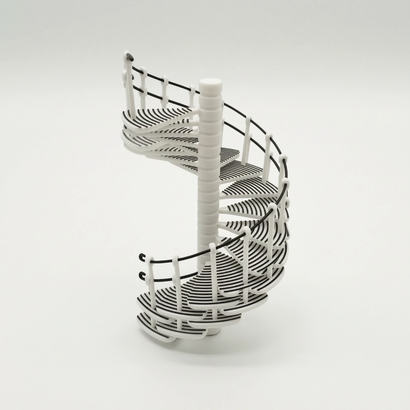 Dollhouse Staircase with Handrail Rotating Spiral Staircase Dollhouse Stairs Compact Model Smooth for Hobbyists, Diorama