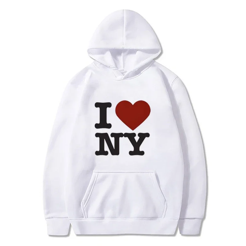 2024 New Red Heart I Love New York Hoodie Y2k Vintage Hooded Pullover Women Women Sweatshirt Casual Hoodie Punk Streetwear