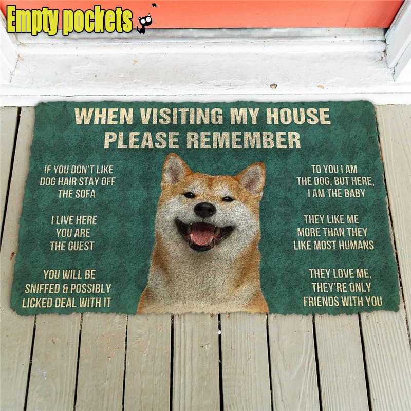 Please Remember Vizsla House Rules Custom Doormat Decor Print Carpet Soft Flannel Non-Slip Doormat for Bedroom Porch