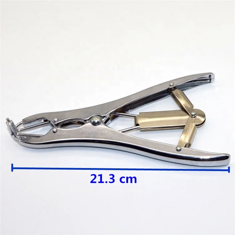 10 PCs Pig Sheep Stainless Steel Tail Rubber Ring Applicator Castrating Pliers Tail Cutting Forceps