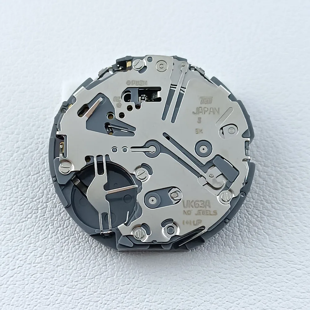 VK63 Quartz Watch Movement Date At 3 O'clock Chronograph Watch Movement For VK SERIES VK63A VK63 Watch Single Calendar