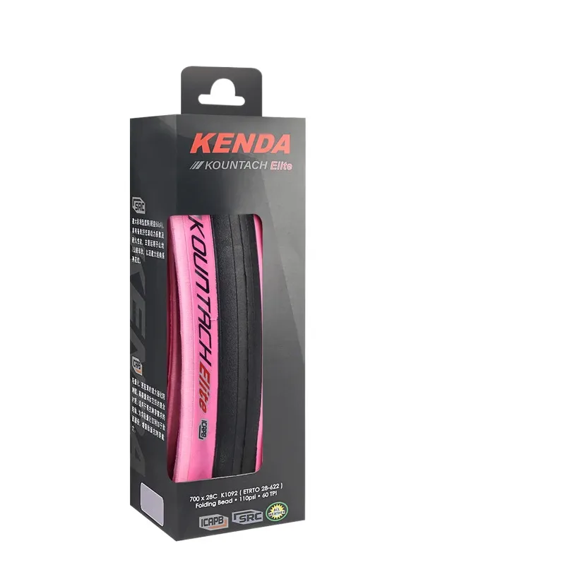Kenda K1092 700x28C Rennradreifen – Kountach Elite Faltreifen, ultraleicht, rutschfest, pannensicher, Pink