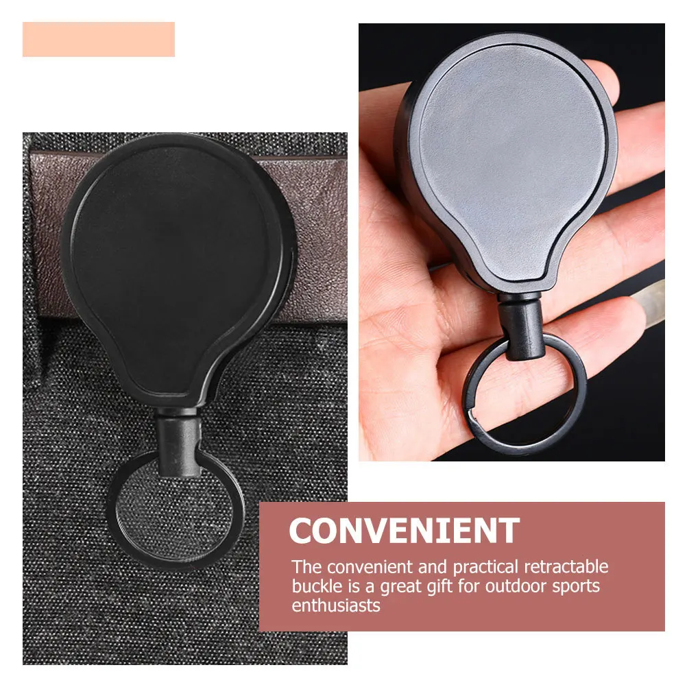 

Heavy Duty Retractable Fishing Buckle Stretchable Steel Wire Buckle for Mountaineering Camping Outdoor Use Retractable Key Chain