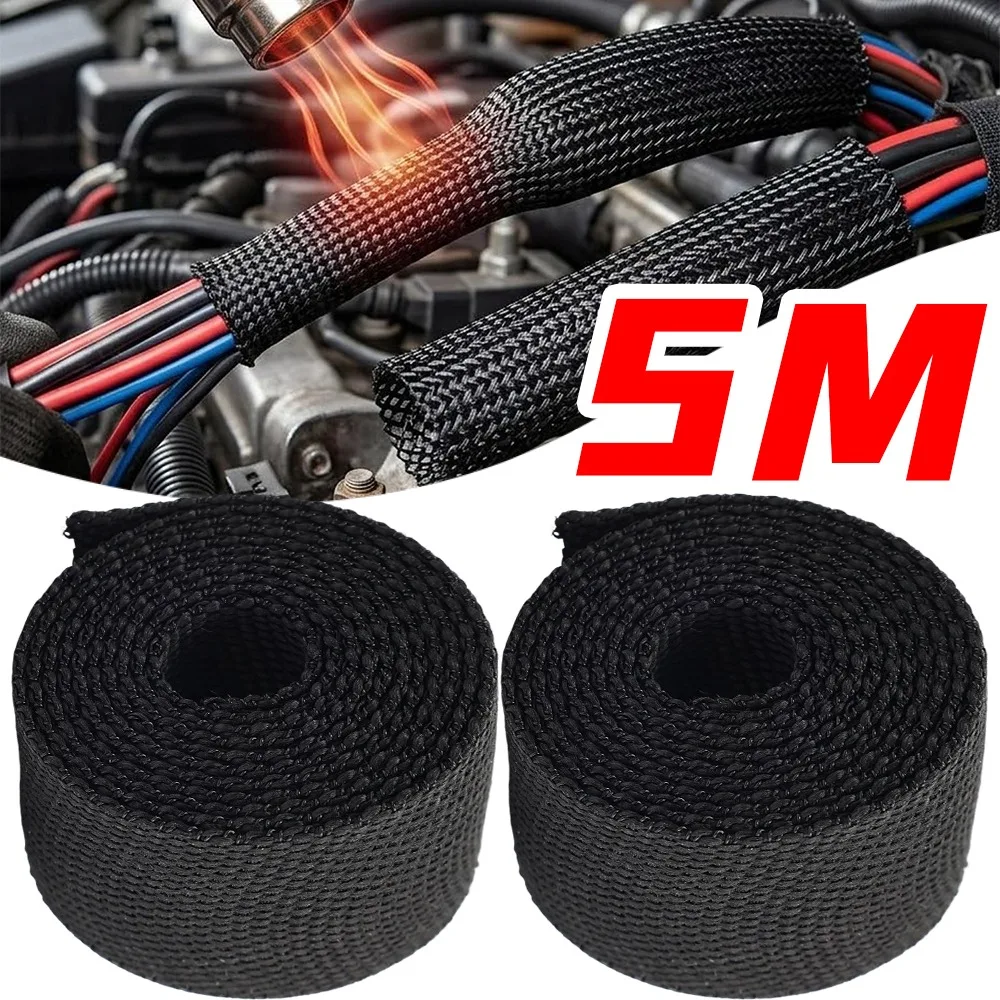 

Термоусадочная тканевая оплетка 20 мм для защиты проводов, кабелей и электропроводки автомобиля, изоляционная трубка, защита от истирания, 1/3/5 метров