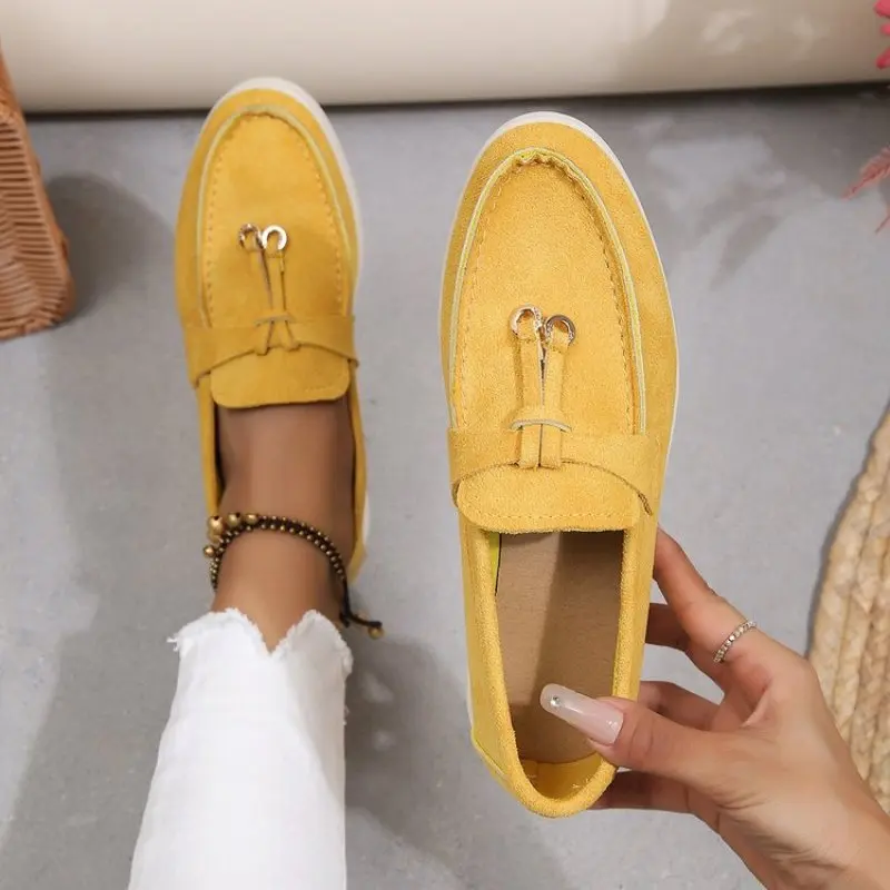 

Sport Women Flats Shoes 2023 New Trend Spring Autumn Platform Suede Loafers Shoes Casual Ladies Walking Non Slip Chaussure Femme