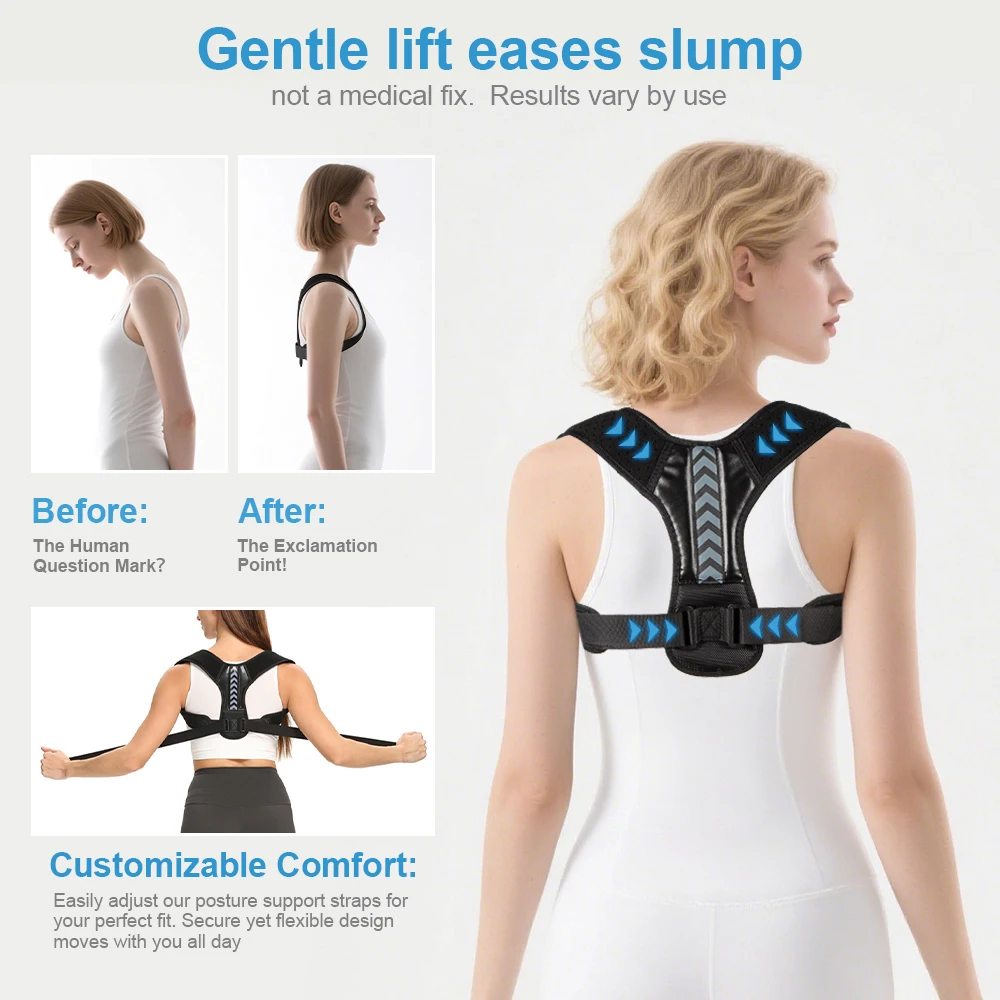 Posture Corrector Upper Back Brace Neck Shoulder Back Support Brace Pain Belt For Women Men Braces Spine Straightener Breathable view 2