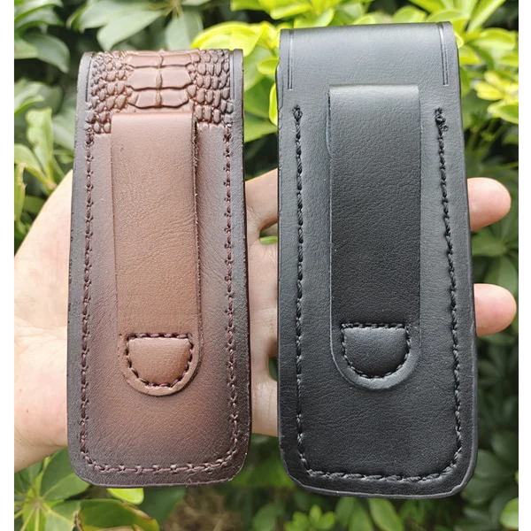 Handmade Knife Genuine Leather Cover Scabbard For 91/111MM Outdoor Folding Tool Storage Case Hunter Standard Farmer Shell