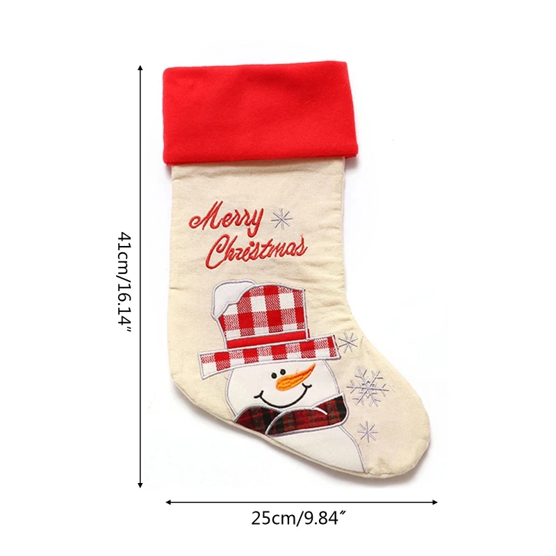 大きなクリスマスストッキング赤と白の暖炉ハンギングストッキングホリデーデコレーションストッキングクリスマスパーティー用品