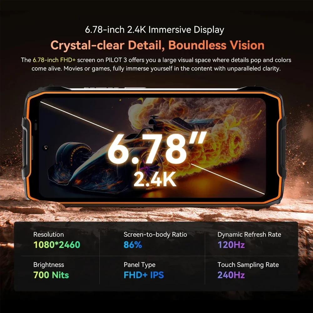 Blackview OSCAL PILOT 3 5G AI Rugged Phone 6.78 " FHD+ 2.4K Display Dimensity 6300 12GB 256GB 7500Amh  Android 15 50MP 32MP NFC