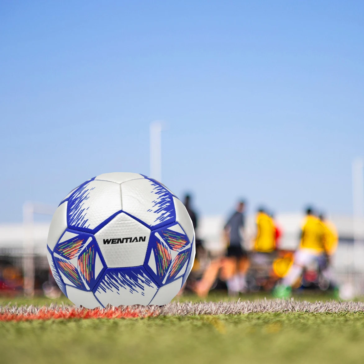 Size 5 Official Soccer Ball PU Leather Classic Design Wear-Resistant Outdoor Sports Football for Team Wear