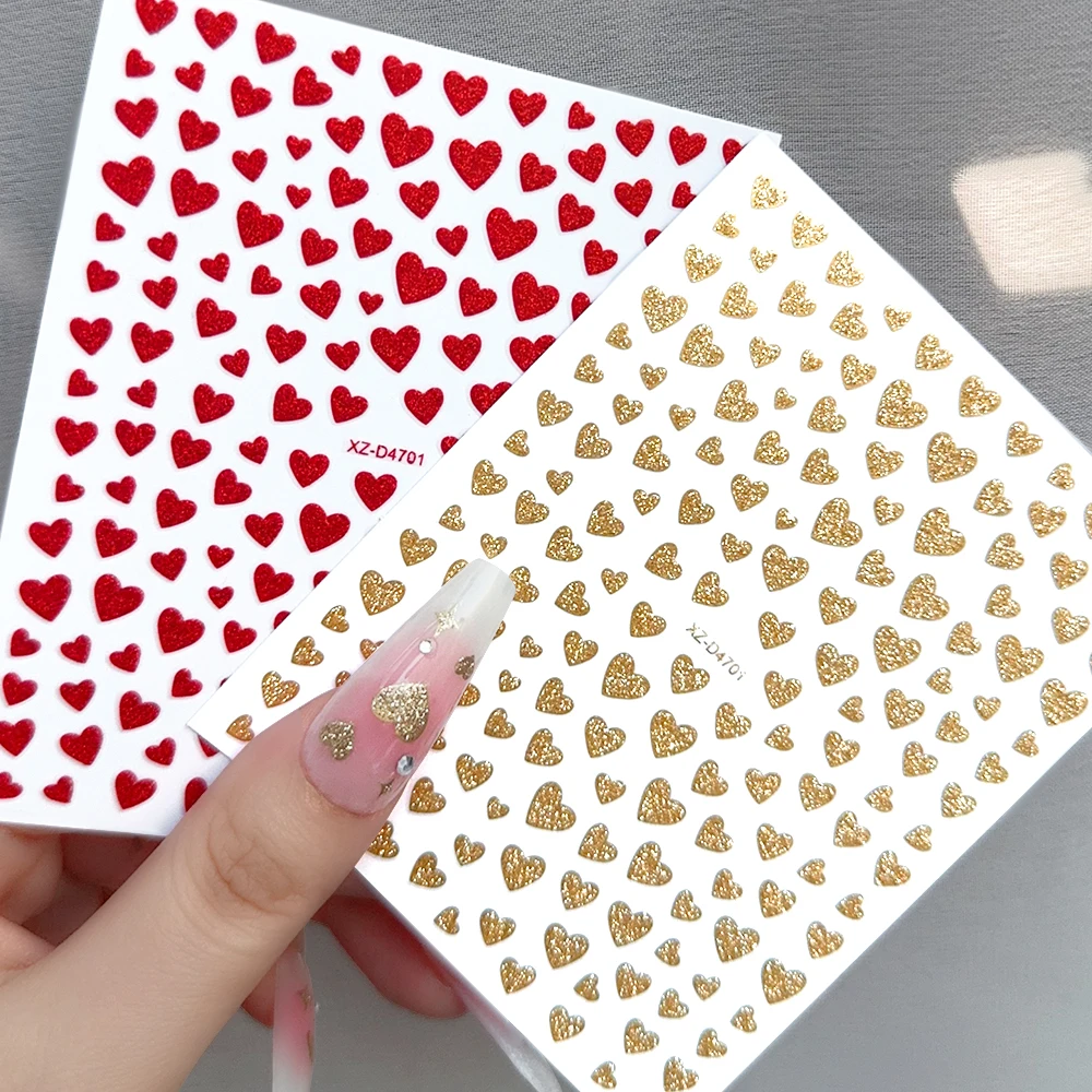 1 قطعة ثلاثية الأبعاد المجسم الأحمر الوردي عيد الحب مسمار الشارات بريق مسحوق الحب القلب مسمار الفن ملصقات رومانسية مسمار الفن لوازم * #5