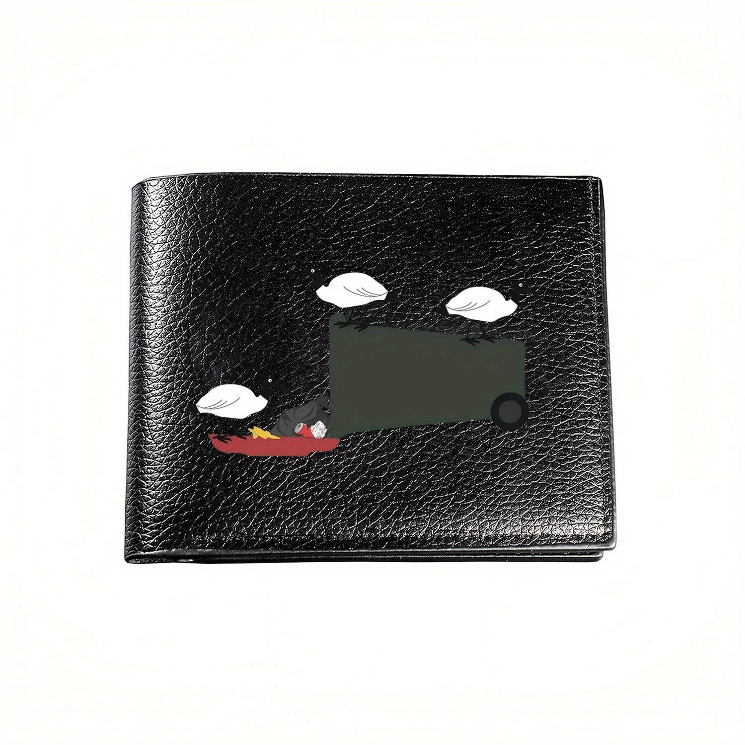 

Ibis Birds on Dumpster: Waste Management Graphic Design Business Mens Casual Elegant Simple Practical Quality Wallet Stylish Pri