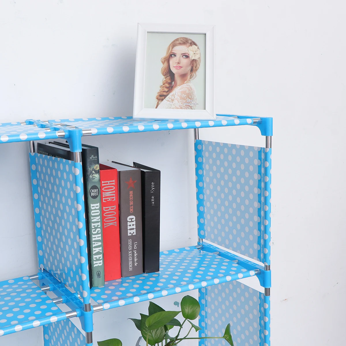 

Double Row Bookshelves Storage Rack High Quality Material Strong Load Bedroom Livingroom Plants Books Toys Ornaments