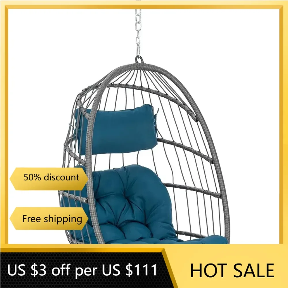 

Wicker Rattan Hanging Swing Chair With Hanging Chain Outdoor Indoor Garden Swings Furniture freight free