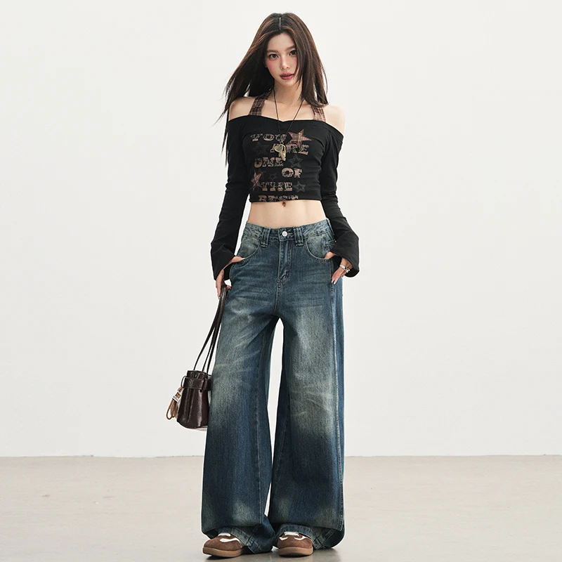 

Винтажные джинсы в натуральном стиле для женщин, вдохновленные блогерами, универсальные