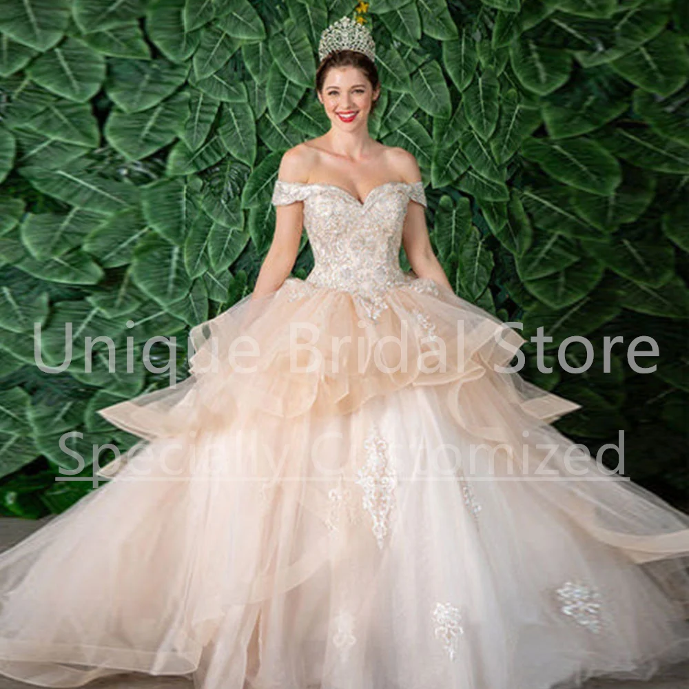 1005006060171736   Vestido de princesa para quinceañeras, vestido de baile con escote en forma de corazón y volantes, Vestidos dulces 15 para fiesta de cumpleaños