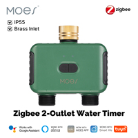 MOES Tuya Smart ZigBee 2-Outlet Water Timer Brass lnlet Sprinkler with Filter Programmable Irrigation Work With Alexa GoogleHome