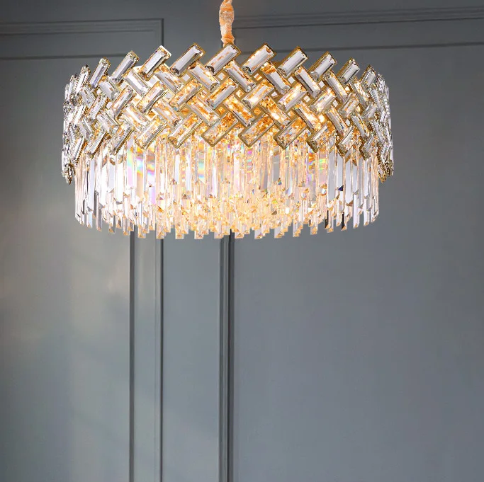 Plafonnier LED suspendu en cristal K9, design moderne, éclairage d'intérieur, luminaire décoratif de plafond, idéal pour un salon ou une salle à manger, haut de gamme